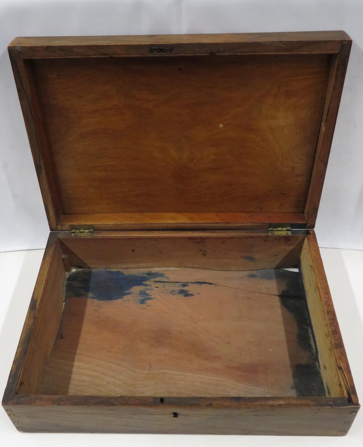 Marquetry wooden box possibly POW work with French Martello Tower in middle - Bild 4 aus 4