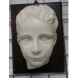 8" carved marble with fine detail bust on wooden plinth signed to rear Frederick George Pugh