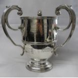 Tri handled cup Sheffield HM for Oldham Cricket Club 1904 947g