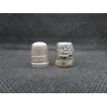 2x silver thimbles