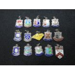 15x silver and enamel English place name charms 21g