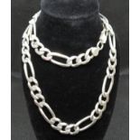 Large chunky silver neck chain 64.7g