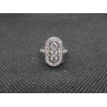 Art Deco platinum and diamond ring approx 1ct size O