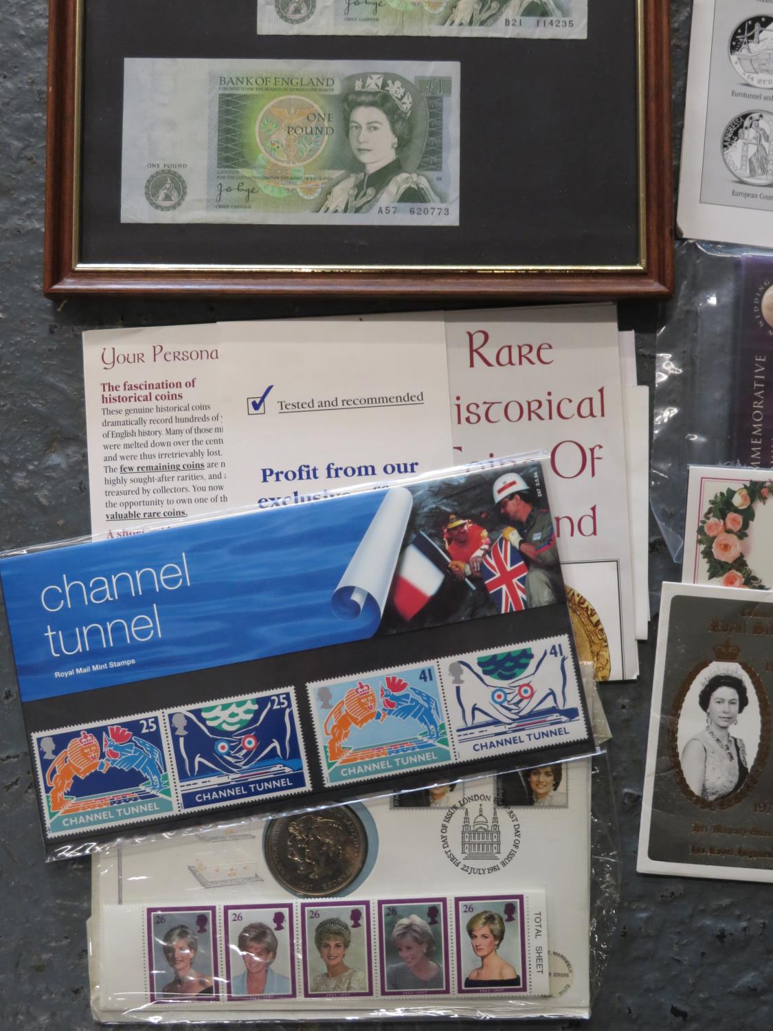 Collection of coins and stamps and framed banknotes - Image 3 of 3