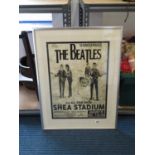 Repro framed 18 x 24" Beatles at Shay Stadium