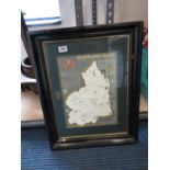 Framed heavy 20 x 24" map of Northumberland