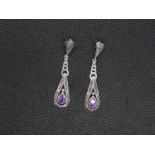 Silver and amethyst earrings