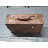 Good condition leather and brass case