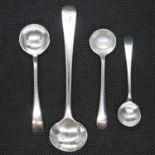 Georgian silver salt spoon Thomas Wallis II and Johnathon Hayne London 1817 plus 3x small silver