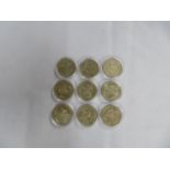 Selection of 9x £2 coins