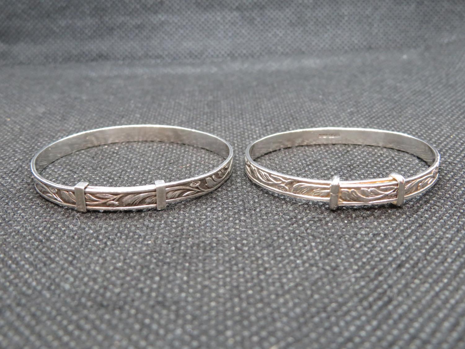 2x vintage silver adjustable baby bangles sterling silver 10g