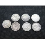 7x silver fourpence pieces 1836, 1837, 1838, 1842, 1845, 1849, 1854