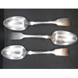 3x Victorian Irish silver desert spoons John Smyth Dublin 1867 95g