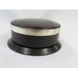 3" leather and silver HM button box