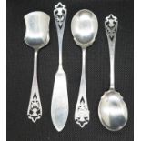 3x Scottish silver spoons and knife