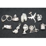 Job Lot of 10x silver charms 32g