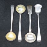 4x silver jam spoons early hallmarks