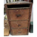 Old diamond dyes three drawer chest containing watch parts