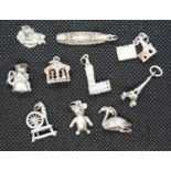 Job Lot of 10x silver vintage charms 23g