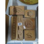 6x wooden chocolate or icing moulds