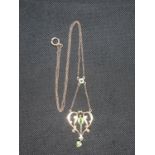 Victorian 9ct rose gold and peridot pendant