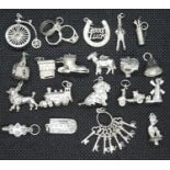 Job lot 20x silver charms all with jump rings 50.8g