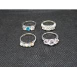 4x silver rings 17g