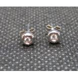 9ct white gold and diamond stud earrings