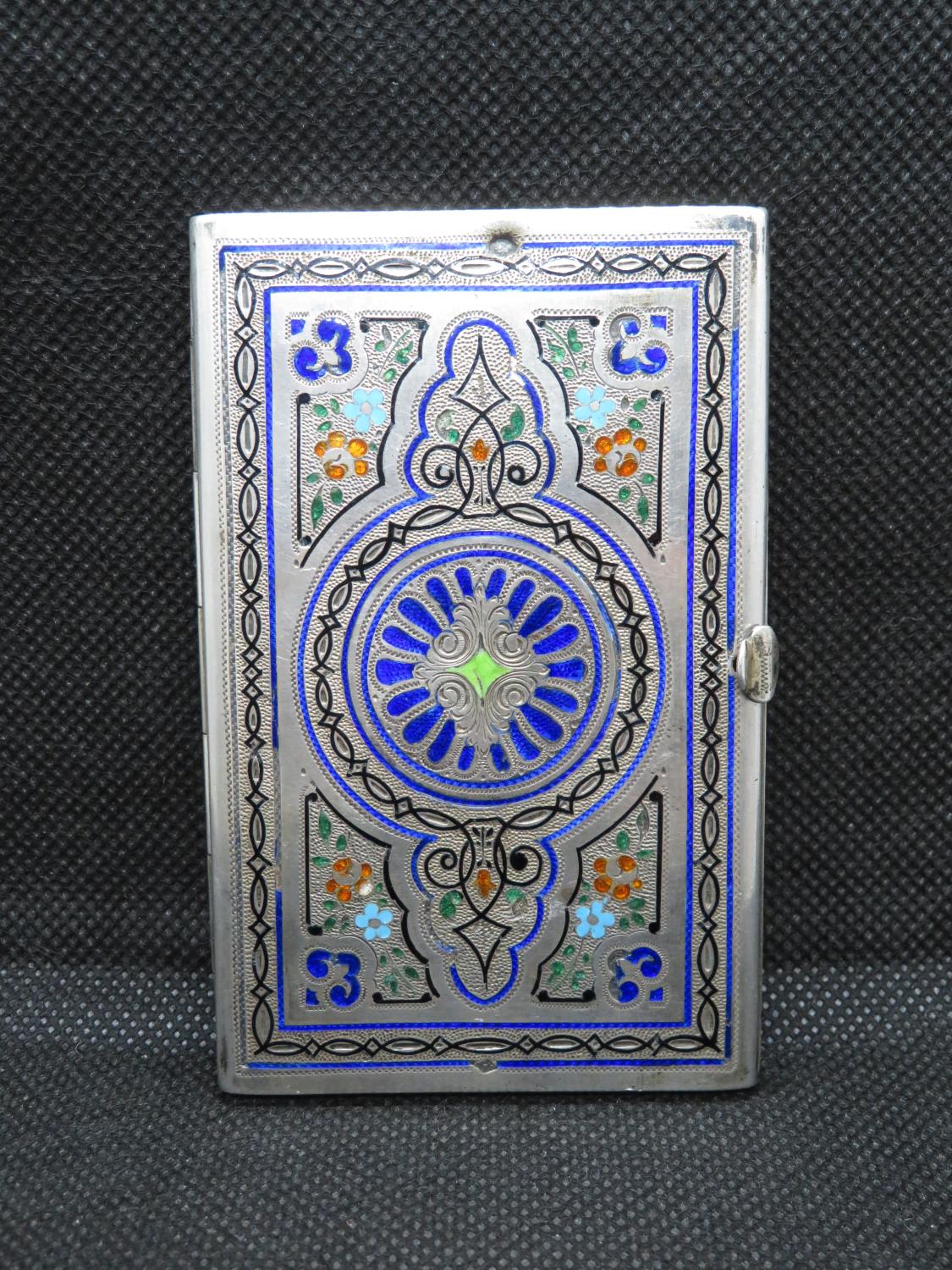 Foreign silver HM with cloisonne enamelled card case 50g