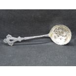 Ornate Victorian silver berry spoon by W. Aitken beautifully hand pierced HM Chester 1900 29g