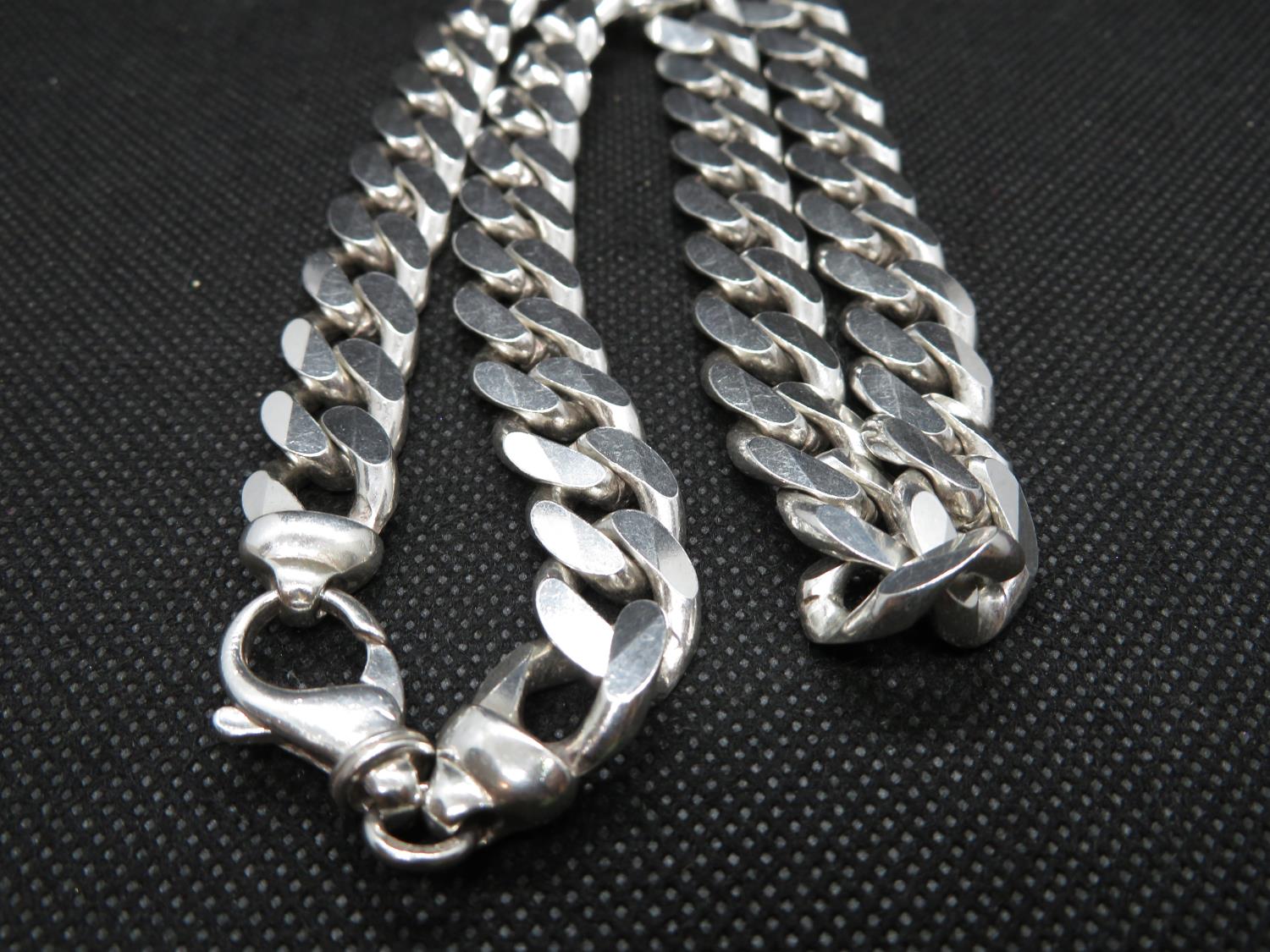 Chunky silver curb link chain 20" 139.5g - Image 2 of 2