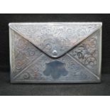 Rare envelope style card case by Adie and Lovkin with vacant cartouche Birmingham 1908 53g