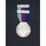 Regimental medal for Defence of Fort Grange Great Strike 1921 with silver bars for Sinn Fein Alarm