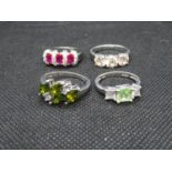 4x silver rings 17g