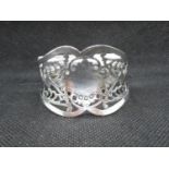 Silver napkin ring hand pierced George Wish Sheffield 1900