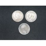 3x silver crowns 1820, 1893 and 1935