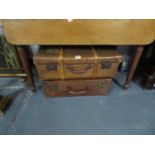 2x vintage suitcases