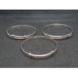 Job lot of 3x silver adjustable Maiden bangles 15.8g