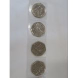 2018 50P Beatrix Potter set of 4x coins including Flopsy Bunny