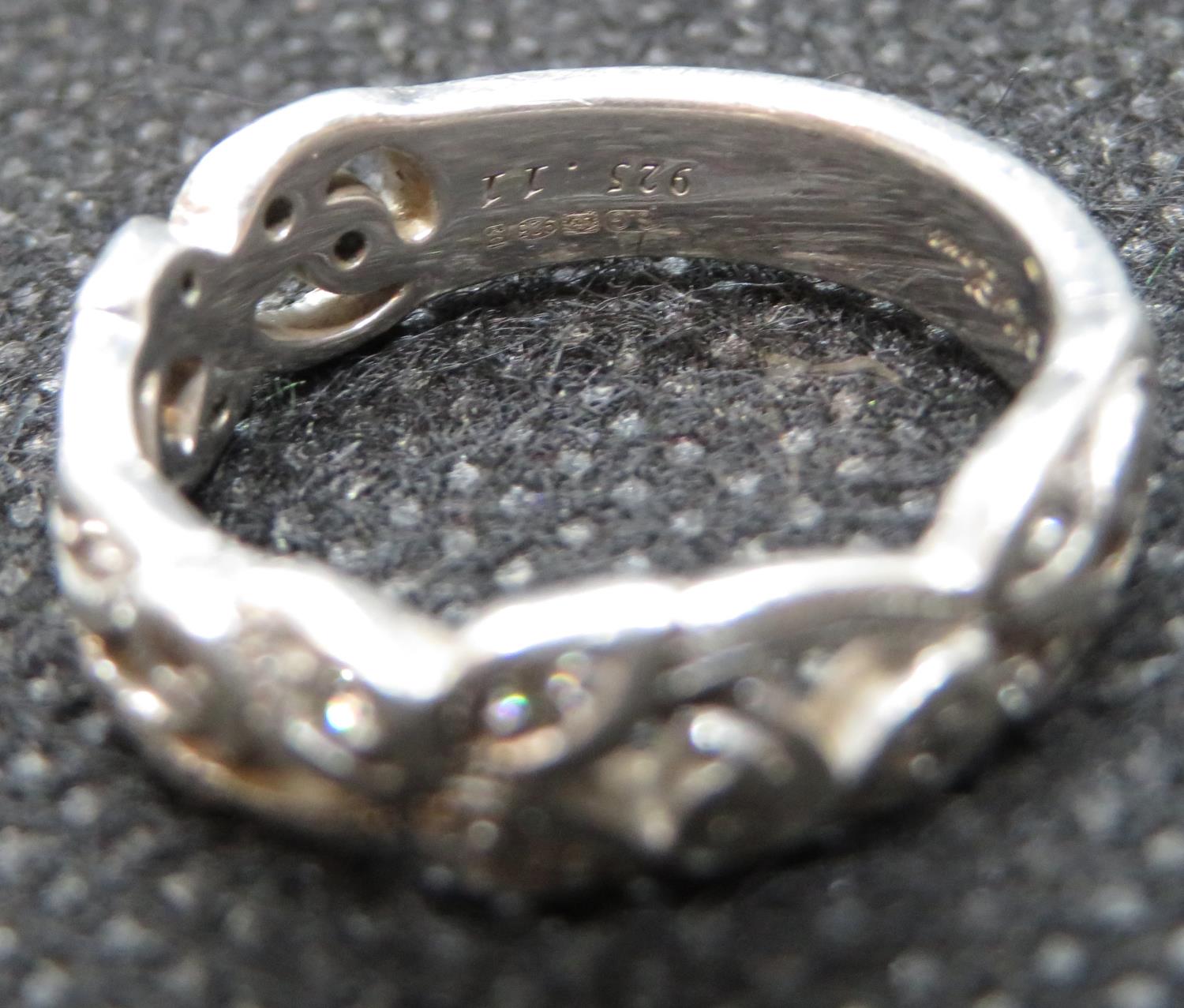 Neil Lane diamond vine band HM silver and set with natural diamonds size J - Image 3 of 3