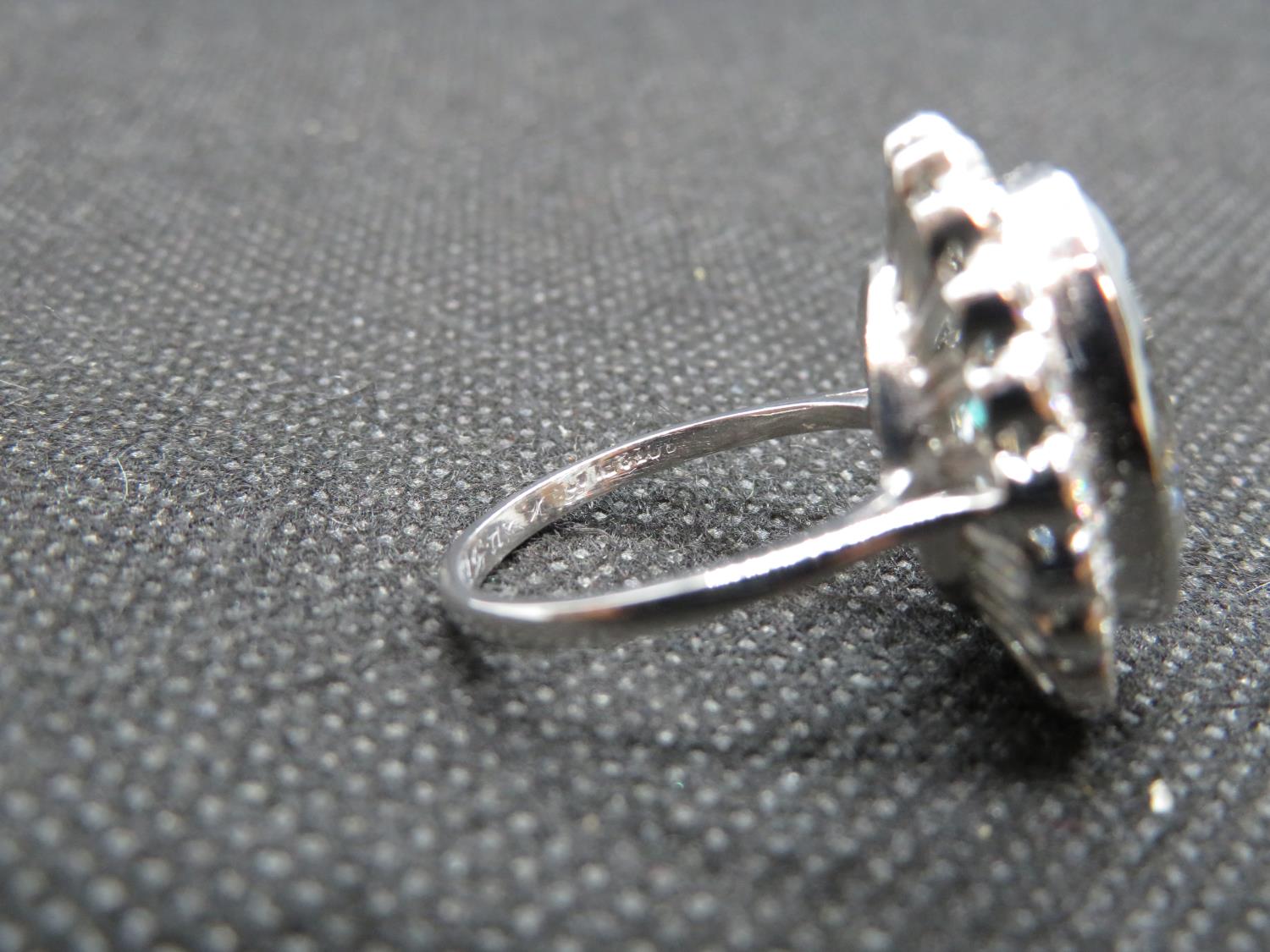 18ct ladies gold and platinum aquamarine diamond ring. Oval aquamarine est. weight 8cts. - Image 3 of 3