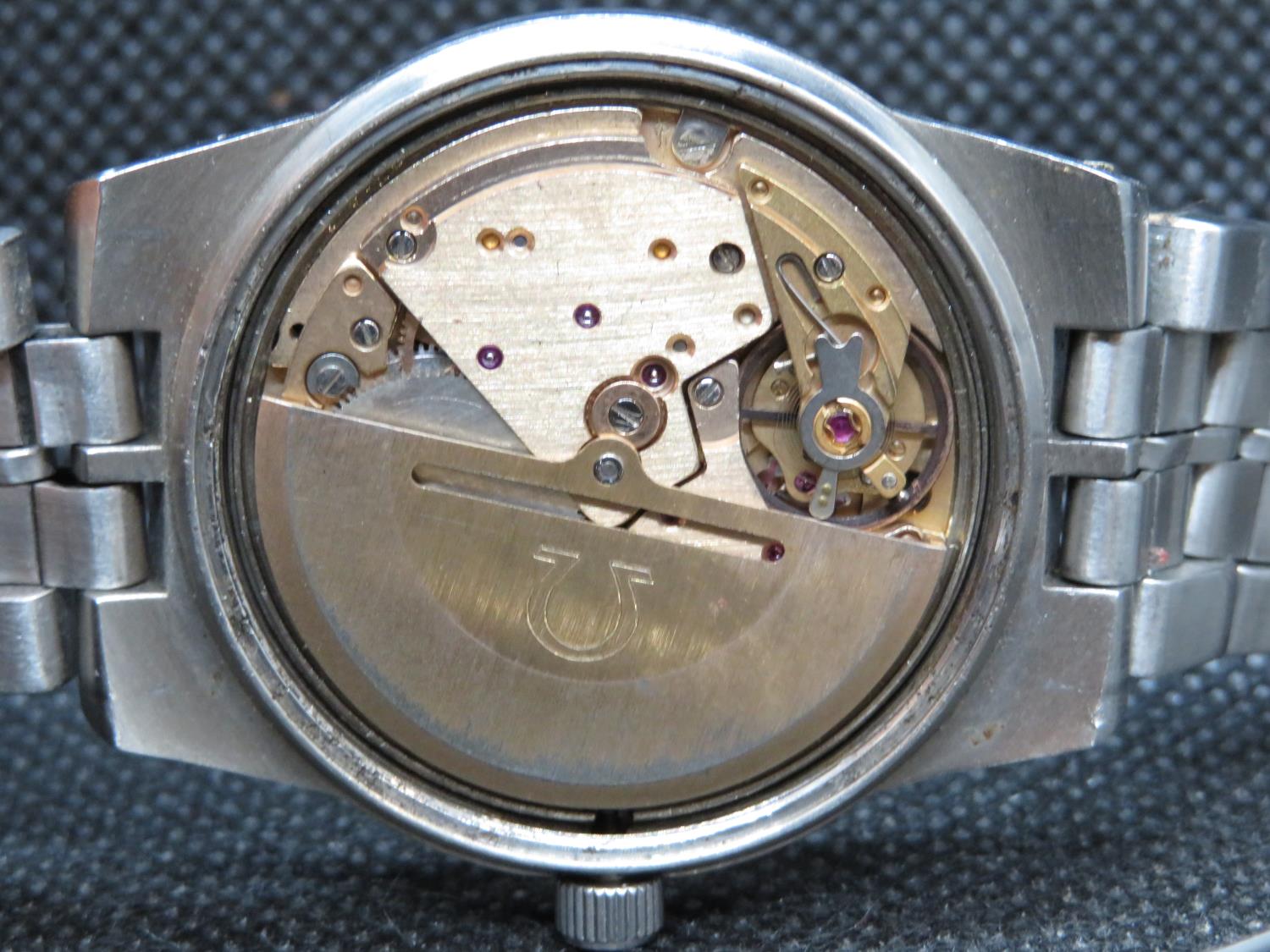 Omega Constellation day/date approx 1971 with cross hair dial with original Omega strap sterling - Bild 5 aus 6