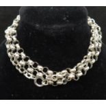 Silver belcher link necklace 24" Birmingham HM 15.7g