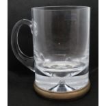 Lead crystal glass tankard with B and Co HM base rim