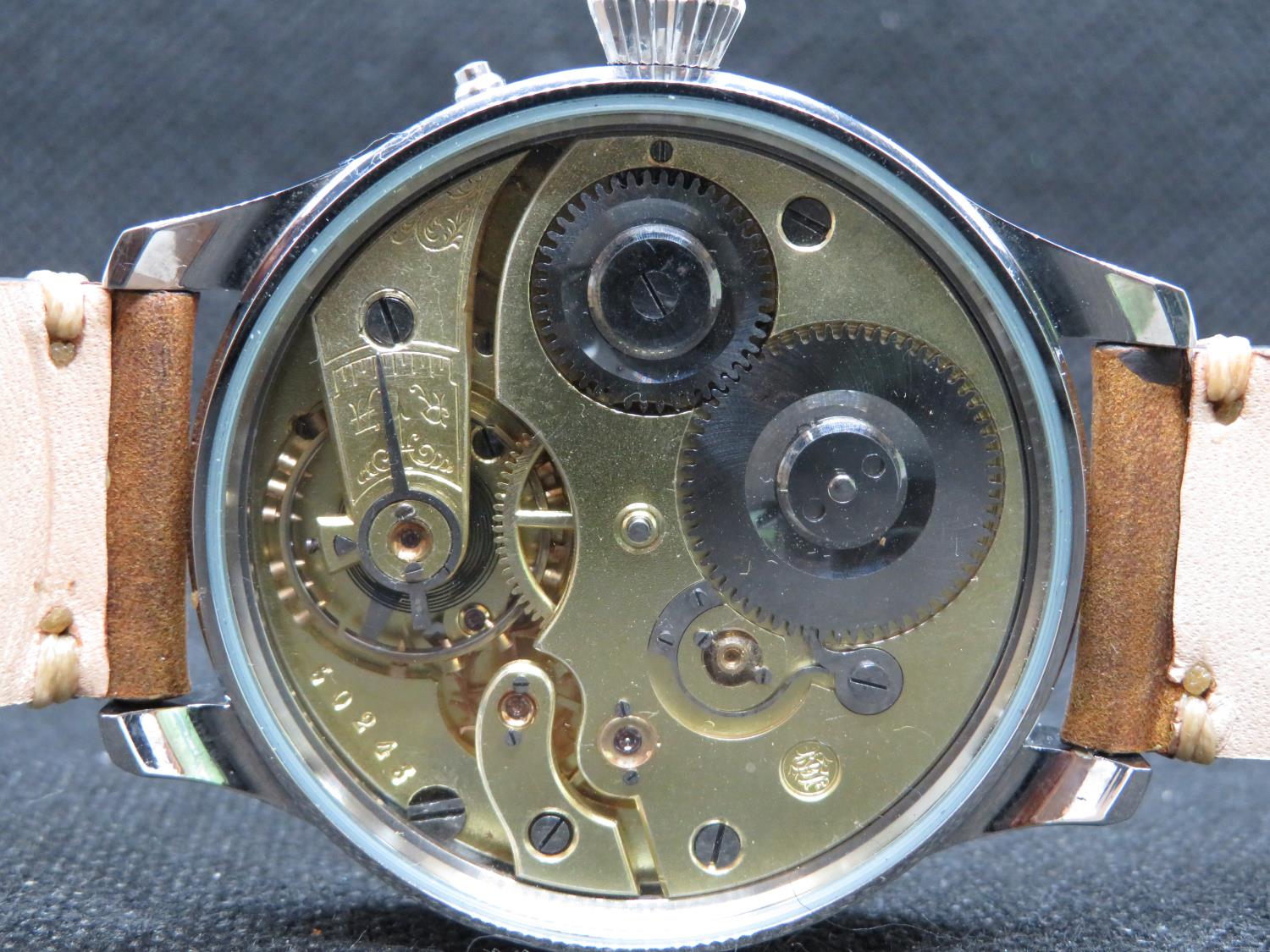 IWC Military wristwatch dial refurbished and replaced with military design - original movement - Bild 5 aus 9