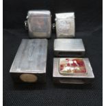 2x silver vestas and 3x silver matchbox holders 148g total