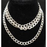 Matching 18" silver curb link chain and bracelet full HM 23g