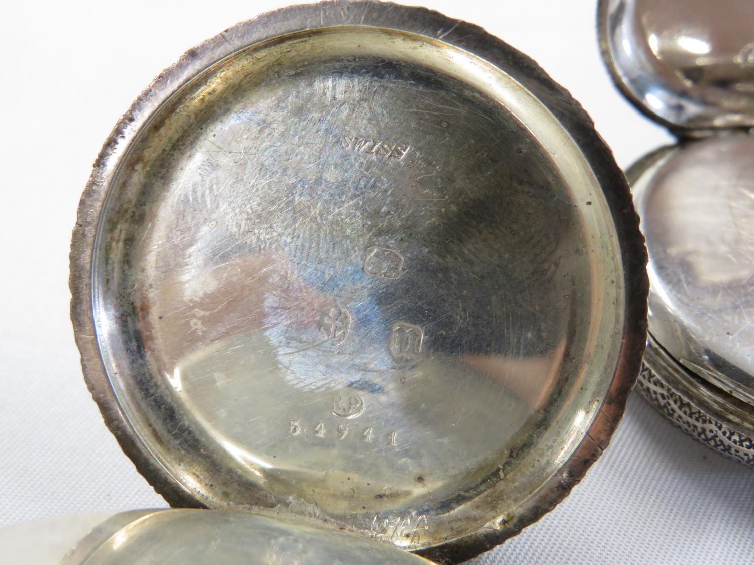 2x silver ladies pocket watches untested - Bild 5 aus 6