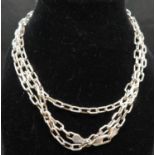 HM silver 30" diamond cut belcher link chain 19g