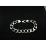 Chunky 8" silver bracelet curb link 61g